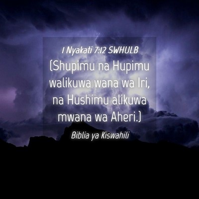 Picture 04 - 1 Nyakati 7:12 SWHULB - (Shupimu na Hupimu walikuwa wana wa Iri, na - Bible Verse Picture