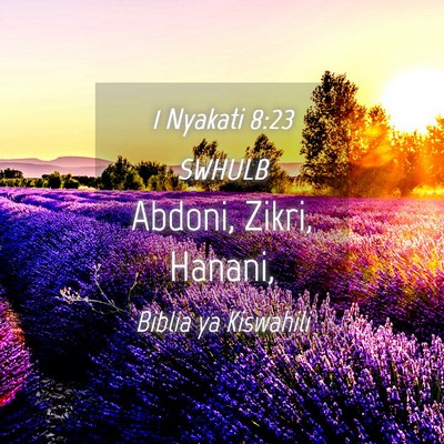 Picture 04 - 1 Nyakati 8:23 SWHULB - Abdoni, Zikri, - Bible Verse Picture