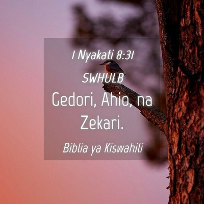 Picture 04 - 1 Nyakati 8:31 SWHULB - Gedori, Ahio, na - Bible Verse Picture