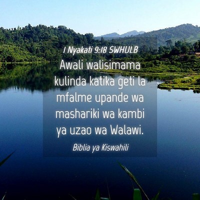 Picture 04 - 1 Nyakati 9:18 SWHULB - Awali walisimama kulinda katika geti la mfalme - Bible Verse Picture