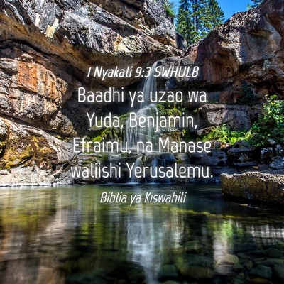 Picture 04 - 1 Nyakati 9:3 SWHULB - Baadhi ya uzao wa Yuda, Benjamin, Efraimu, na - Bible Verse Picture