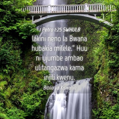 Picture 04 - 1 Petro 1:25 SWHULB - lakini neno la Bwana hubakia milele.” Huu ni - Bible Verse Picture