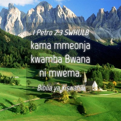 Picture 04 - 1 Petro 2:3 SWHULB - kama mmeonja kwamba Bwana ni - Bible Verse Picture