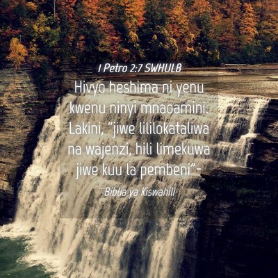 Picture 04 - 1 Petro 2:7 SWHULB - Hivyo heshima ni yenu kwenu ninyi mnaoamini. - Bible Verse Picture