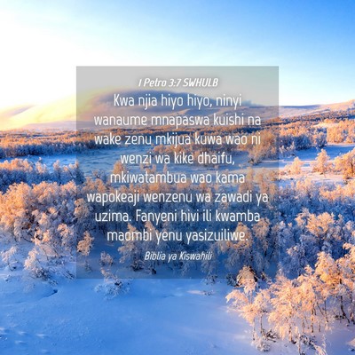 Picture 04 - 1 Petro 3:7 SWHULB - Kwa njia hiyo hiyo, ninyi wanaume mnapaswa kuishi - Bible Verse Picture