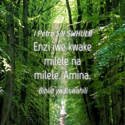 Picture 04 - 1 Petro 5:11 SWHULB - Enzi iwe kwake milele na milele. - Bible Verse Picture