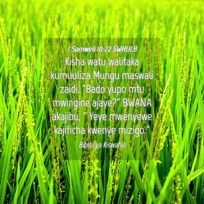 Picture 04 - 1 Samweli 10:22 SWHULB - Kisha watu walitaka kumuuliza Mungu maswali - Bible Verse Picture
