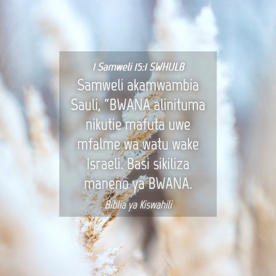 Picture 04 - 1 Samweli 15:1 SWHULB - Samweli akamwambia Sauli, “BWANA alinituma - Bible Verse Picture