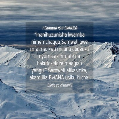 Picture 04 - 1 Samweli 15:11 SWHULB - “Inanihuzunisha kwamba nimemchagua Samweli awe - Bible Verse Picture