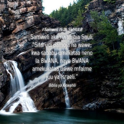 Picture 04 - 1 Samweli 15:26 SWHULB - Samweli akamwambia Sauli, “Sitarudi pamoja na - Bible Verse Picture