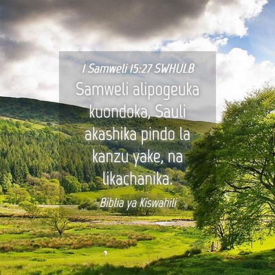 Picture 04 - 1 Samweli 15:27 SWHULB - Samweli alipogeuka kuondoka, Sauli akashika pindo - Bible Verse Picture