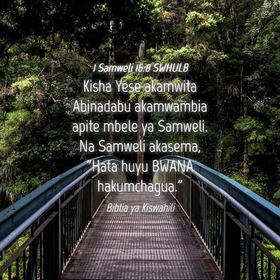 Picture 04 - 1 Samweli 16:8 SWHULB - Kisha Yese akamwita Abinadabu akamwambia apite - Bible Verse Picture