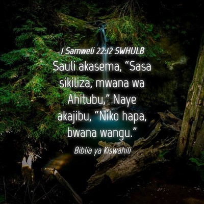 Picture 04 - 1 Samweli 22:12 SWHULB - Sauli akasema, “Sasa sikiliza, mwana wa - Bible Verse Picture