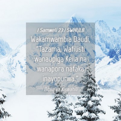 Picture 04 - 1 Samweli 23:1 SWHULB - Wakamwambia Daudi, “Tazama, Wafilisti wanaupiga - Bible Verse Picture