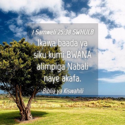 Picture 04 - 1 Samweli 25:38 SWHULB - Ikawa baada ya siku kumi BWANA alimpiga Nabali - Bible Verse Picture