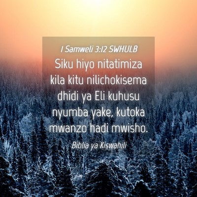 Picture 04 - 1 Samweli 3:12 SWHULB - Siku hiyo nitatimiza kila kitu nilichokisema - Bible Verse Picture