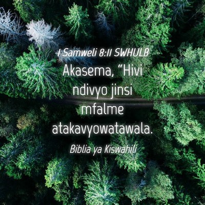 Picture 04 - 1 Samweli 8:11 SWHULB - Akasema, “Hivi ndivyo jinsi mfalme - Bible Verse Picture