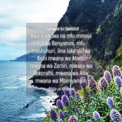 Picture 04 - 1 Samweli 9:1 SWHULB - Basi kulikuwa na mtu mmoja kutoka Benyamini, mtu - Bible Verse Picture
