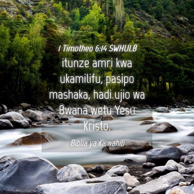 Picture 04 - 1 Timotheo 6:14 SWHULB - itunze amri kwa ukamilifu, pasipo mashaka, hadi - Bible Verse Picture