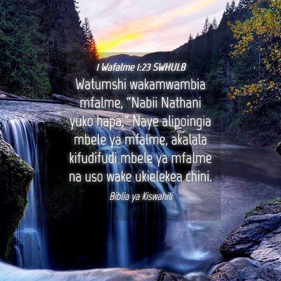 Picture 04 - 1 Wafalme 1:23 SWHULB - Watumshi wakamwambia mfalme, “Nabii Nathani - Bible Verse Picture