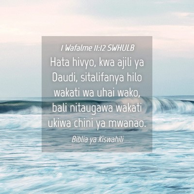Picture 04 - 1 Wafalme 11:12 SWHULB - Hata hivyo, kwa ajili ya Daudi, sitalifanya hilo - Bible Verse Picture