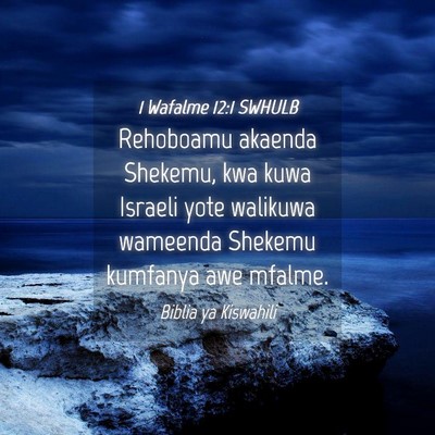 Picture 04 - 1 Wafalme 12:1 SWHULB - Rehoboamu akaenda Shekemu, kwa kuwa Israeli yote - Bible Verse Picture