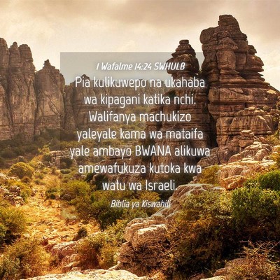 Picture 04 - 1 Wafalme 14:24 SWHULB - Pia kulikuwepo na ukahaba wa kipagani katika - Bible Verse Picture