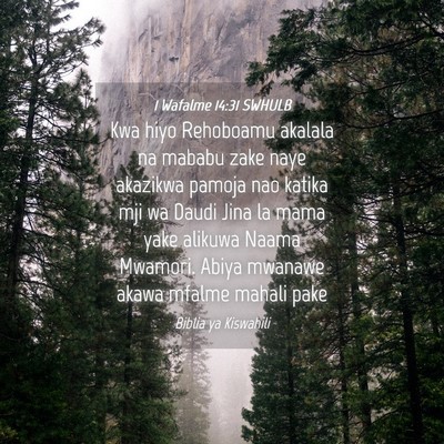 Picture 04 - 1 Wafalme 14:31 SWHULB - Kwa hiyo Rehoboamu akalala na mababu zake naye - Bible Verse Picture