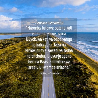 Picture 04 - 1 Wafalme 15:19 SWHULB - “Naomba tufanye patano kati yangu na wewe, kama - Bible Verse Picture