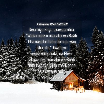 Picture 04 - 1 Wafalme 18:40 SWHULB - Kwa hiyo Eliya akawaambia, “Wakamateni manabii - Bible Verse Picture