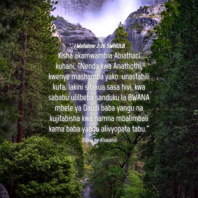 Picture 04 - 1 Wafalme 2:26 SWHULB - Kisha akamwambia Abiathari kuhani, “Nenda kwa - Bible Verse Picture