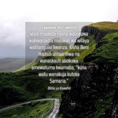 Picture 04 - 1 Wafalme 20:17 SWHULB - Wale maakida vijana waliokuwa wakiwasaidia - Bible Verse Picture