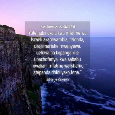 Picture 04 - 1 Wafalme 20:22 SWHULB - Yule nabii akaja kwa mfalme wa Israeli - Bible Verse Picture