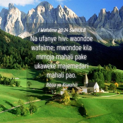 Picture 04 - 1 Wafalme 20:24 SWHULB - Na ufanye hivi: waondoe wafalme; mwondoe kila - Bible Verse Picture