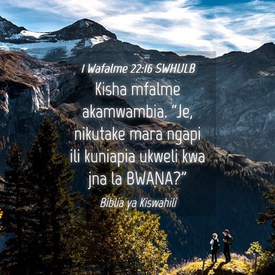 Picture 04 - 1 Wafalme 22:16 SWHULB - Kisha mfalme akamwambia. “Je, nikutake mara - Bible Verse Picture