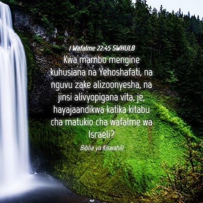 Picture 04 - 1 Wafalme 22:45 SWHULB - Kwa mambo mengine kuhusiana na Yehoshafati, na - Bible Verse Picture