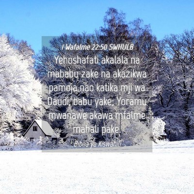 Picture 04 - 1 Wafalme 22:50 SWHULB - Yehoshafati akalala na mababu zake na akazikwa - Bible Verse Picture
