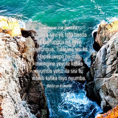 Picture 04 - 1 Wafalme 3:18 SWHULB - Ikatokea siku ya tatu baada ya kujifungua na yeye - Bible Verse Picture