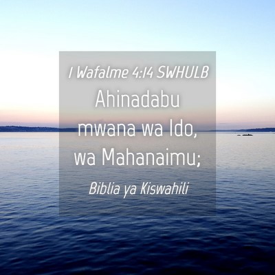 Picture 04 - 1 Wafalme 4:14 SWHULB - Ahinadabu mwana wa Ido, wa - Bible Verse Picture