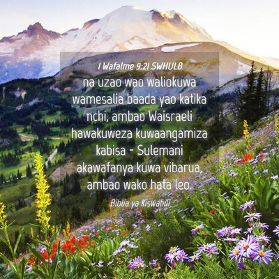 Picture 04 - 1 Wafalme 9:21 SWHULB - na uzao wao waliokuwa wamesalia baada yao katika - Bible Verse Picture