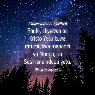 Picture 04 - 1 Wakorintho 1:1 SWHULB - Paulo, aliyeitwa na Kristo Yesu kuwa mtume kwa - Bible Verse Picture