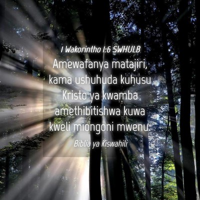 Picture 04 - 1 Wakorintho 1:6 SWHULB - Amewafanya matajiri, kama ushuhuda kuhusu Kristo - Bible Verse Picture