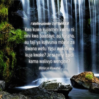 Picture 04 - 1 Wathesalonike 2:19 SWHULB - Kwa kuwa kujiamini kwetu ni nini kwa baadaye, au - Bible Verse Picture