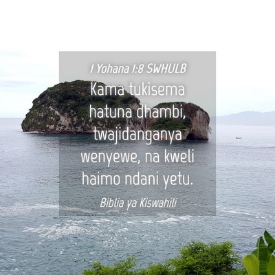 Picture 04 - 1 Yohana 1:8 SWHULB - Kama tukisema hatuna dhambi, twajidanganya - Bible Verse Picture
