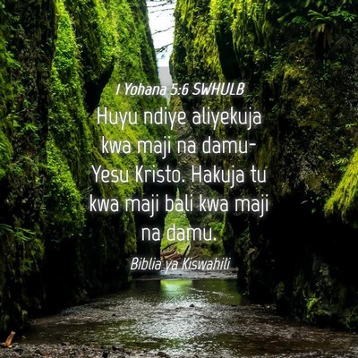 Picture 04 - 1 Yohana 5:6 SWHULB - Huyu ndiye aliyekuja kwa maji na damu- Yesu - Bible Verse Picture