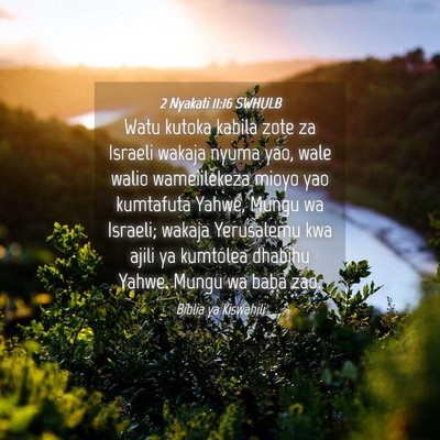 Picture 04 - 2 Nyakati 11:16 SWHULB - Watu kutoka kabila zote za Israeli wakaja nyuma - Bible Verse Picture