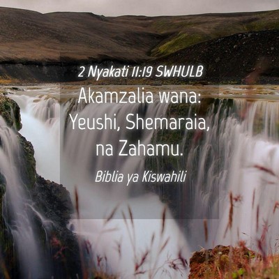 Picture 04 - 2 Nyakati 11:19 SWHULB - Akamzalia wana: Yeushi, Shemaraia, na - Bible Verse Picture