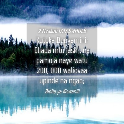 Picture 04 - 2 Nyakati 17:17 SWHULB - Kutoka Benyamini: Eliada mtu jasiri, na pamoja - Bible Verse Picture