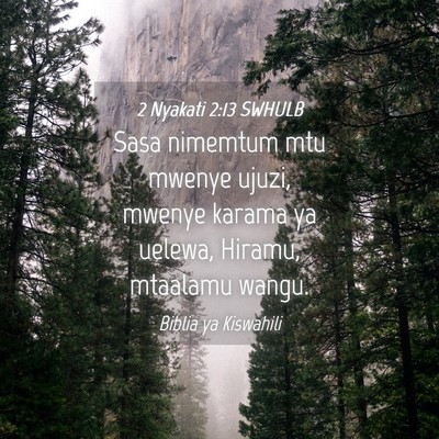 Picture 04 - 2 Nyakati 2:13 SWHULB - Sasa nimemtum mtu mwenye ujuzi, mwenye karama ya - Bible Verse Picture