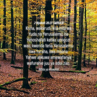 Picture 04 - 2 Nyakati 20:27 SWHULB - Kisha, wakarudi, kila mtu wa Yuda na Yerusalemu, - Bible Verse Picture